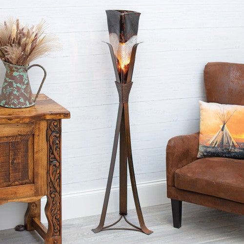 Eliza Floor Lamp with Titan Glass Shade - Medium