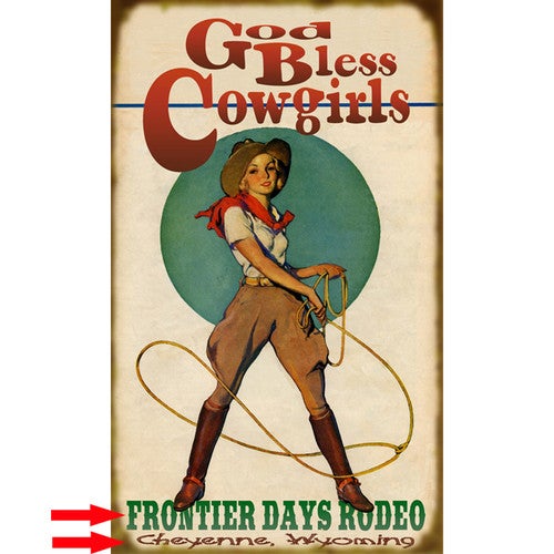 God Bless Cowgirls Sign
