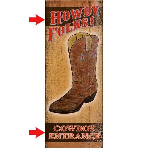 Howdy Folks Personalized Sign - 17 x 44