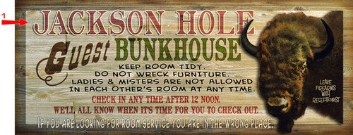 Buffalo Bunkhouse Sign - 14 x 36