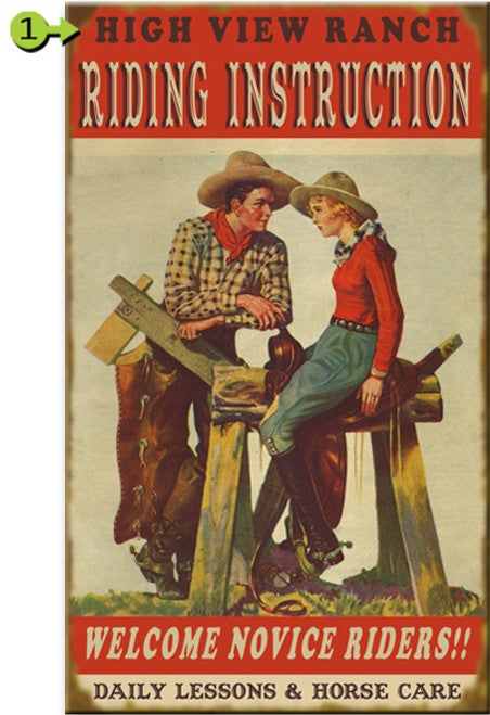 Riding Instruction Personalized Sign - 18 x 30