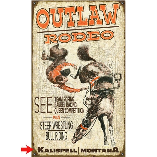 Rodeo Bronc Personalized Sign - 23 x 39