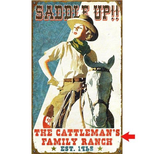 Saddle Up Personalized Sign - 28 x 48