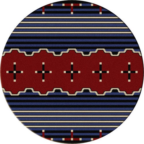 Big Chief Blue Rug - 8 Foot Round