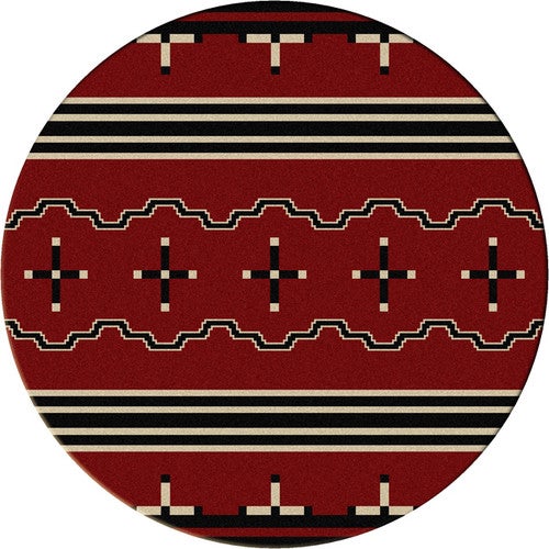 Big Chief Red Rug - 8 Foot Round