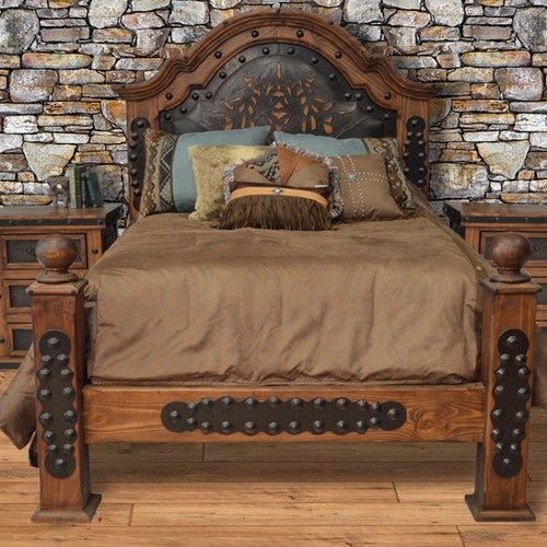 Alamo Tooled Leather Bed - Queen