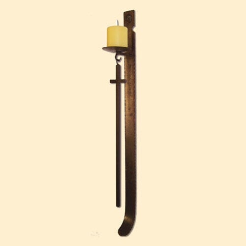 Iron Pendulum Cross Wall Candle Holder