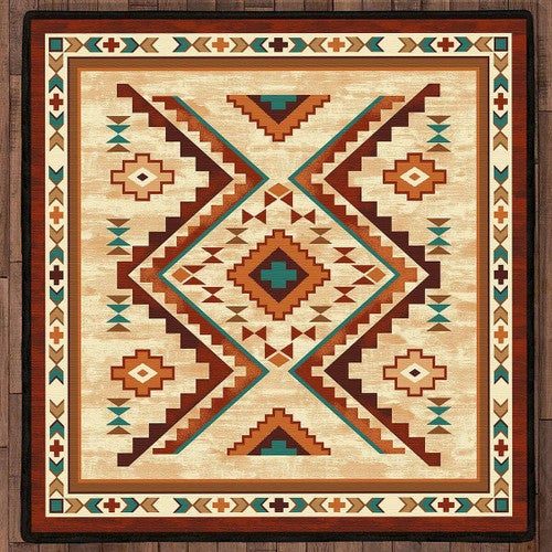 Angel Fire Tan Rug - 8 Ft. Square