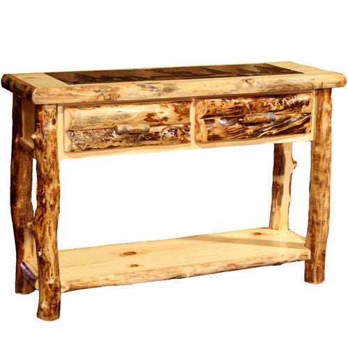 Aspen Sofa Table with Slate Top - Bison