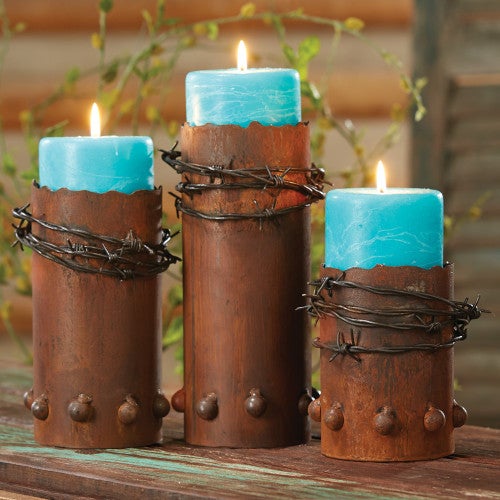 Barbed Wire Candle Holders - Set of 3