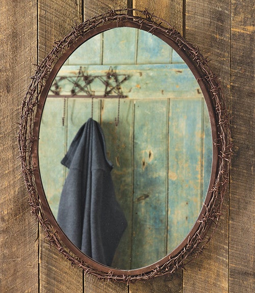 Barbed Wire Oval Mirror