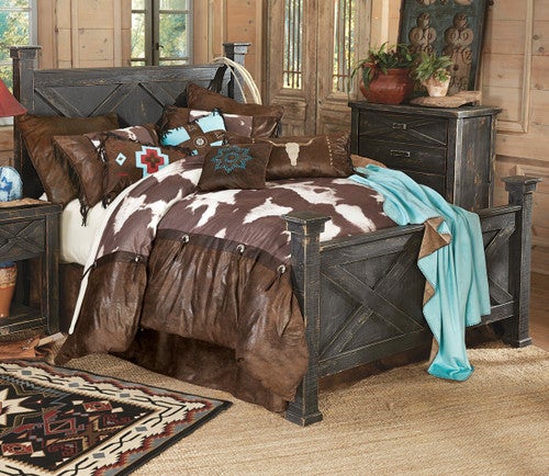 Barnwood Double X Bed - King