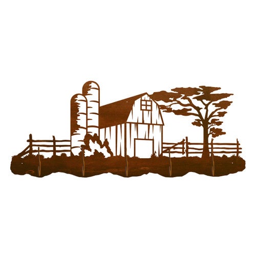 Barnyard Scenic 5 Hook Coat Rack