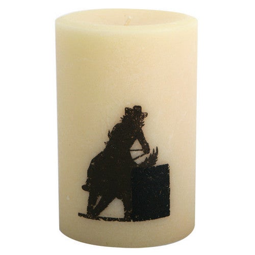 Barrel Racer Pillar Candle - 4 Inch