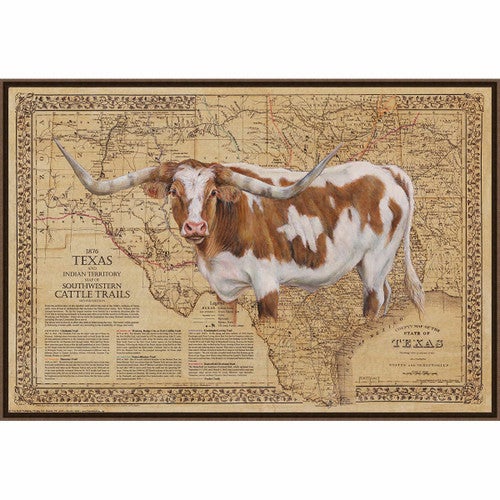 Bigger in Texas Framed Canvas