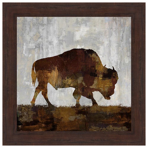 Bison Grazing Framed Print