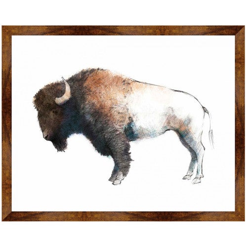 Bison Profile Canvas Art