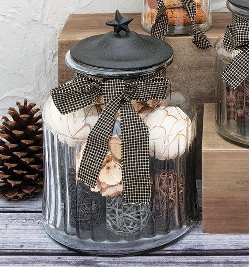 Black Star Lidded Jar - Large
