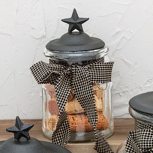 Black Star Lidded Jar - Small