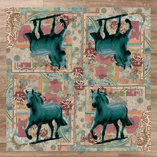 Blue Horse Rug - 8 Ft. Square