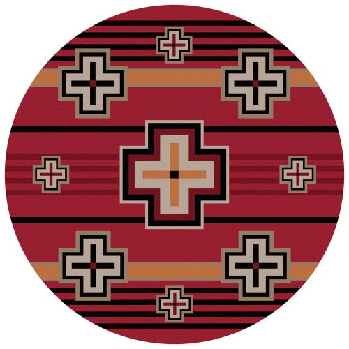 Bounty Red Southwestern Rug - 8 Ft. Round