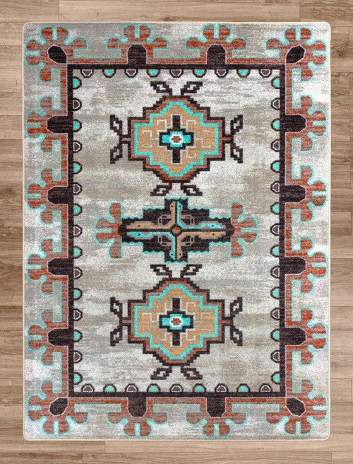 Bozeman Turquoise Rug - 5 x 8