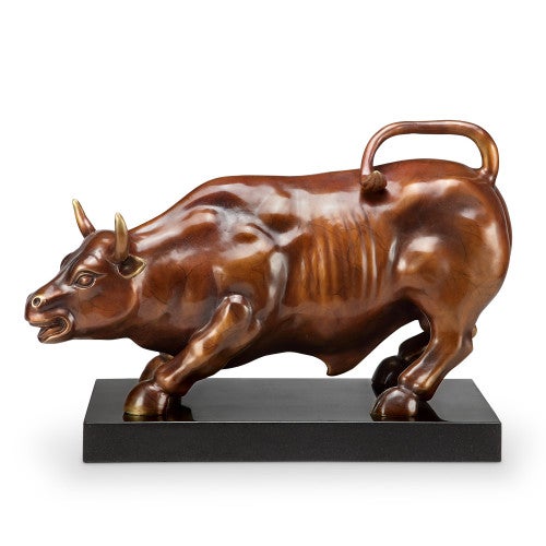 Brass Angry Bull Sculpture