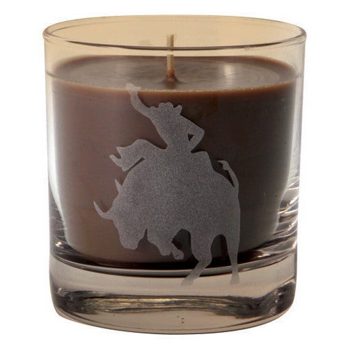 Bronco Rider Etched Tumbler Candle