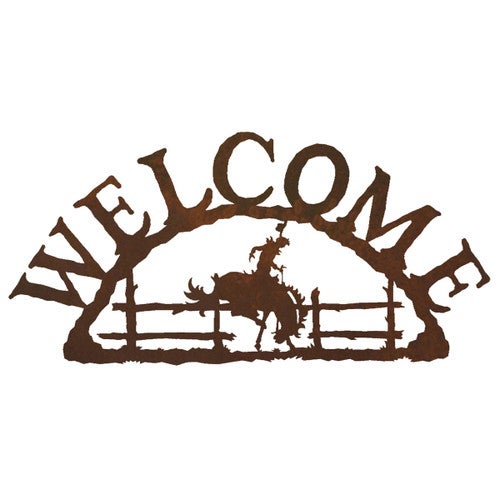 Bronco Welcome Metal Wall Hanging