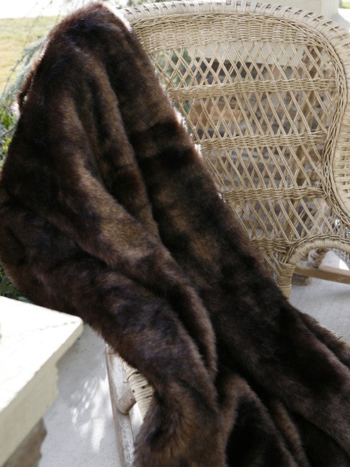 Brown Bear Microfiber Faux Fur Throw