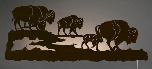 Buffalo Herd Back Lit Wall Art