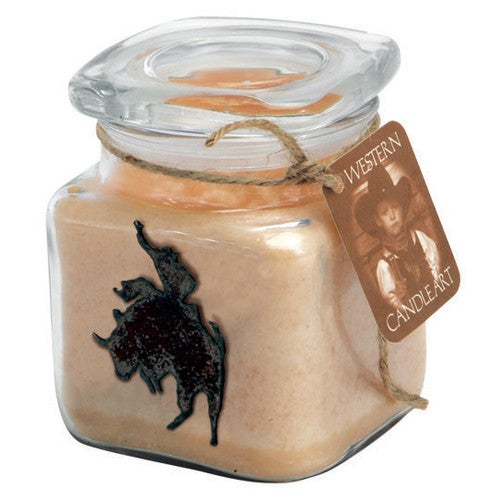 Bull Rider Candle Art Jar