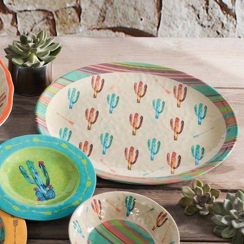 Cactus Design Melamine Serving Platter