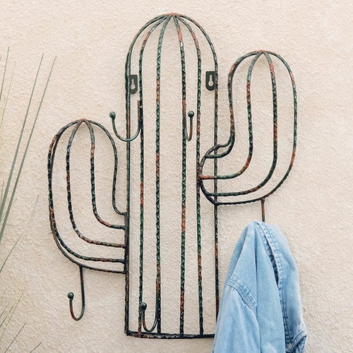 Cactus Metal Art Wall Hooks