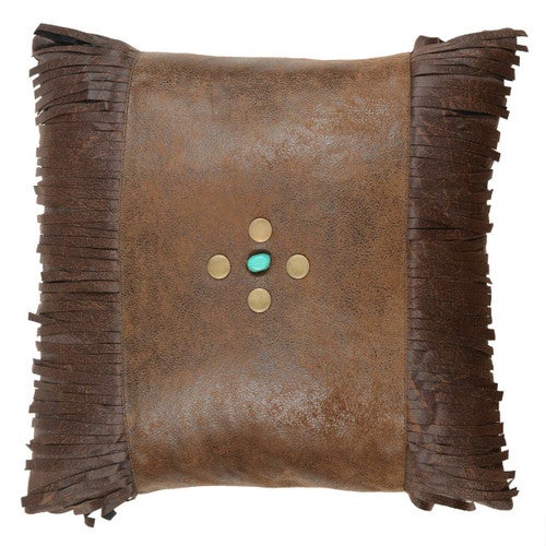 Canyon Shadows Brown Fringed Pillow