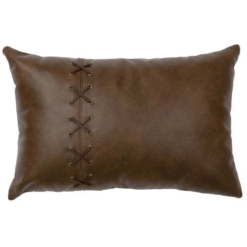 Caribou Leather and Deerskin Laced Pillow - Fabric Back