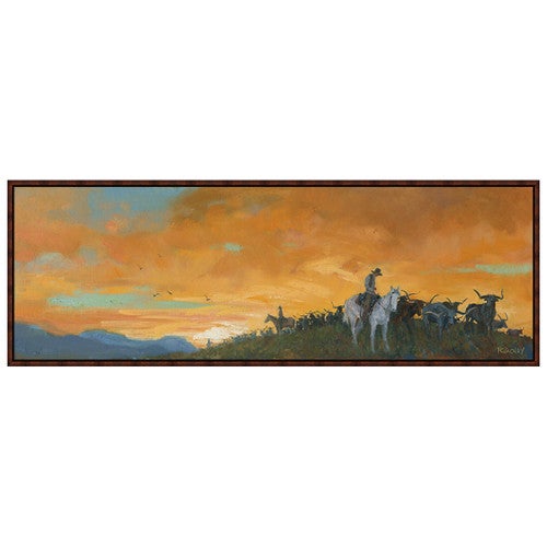 Cattle Drive Framed Canvas