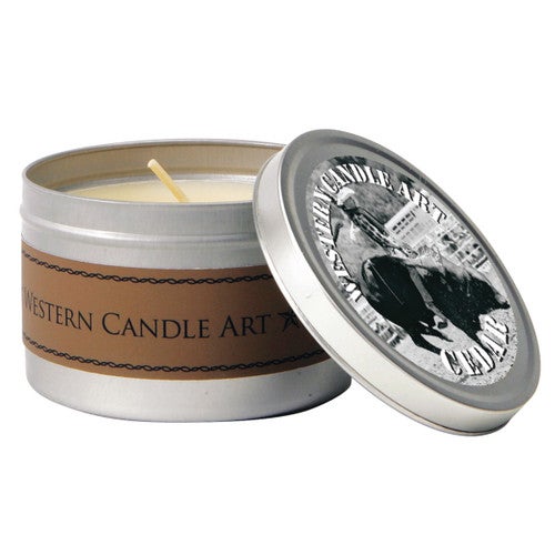 Cedar Western Tin Candle