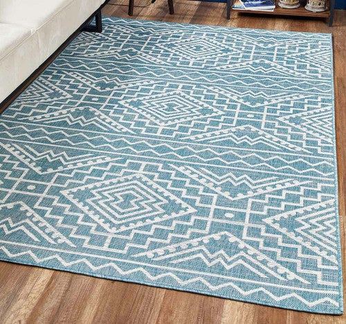 Chandler Aqua Indoor/Outdoor Rug - 5 x 8