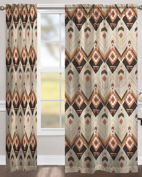 Rustic Chevron Room Darkening Window Panel - 84 Inch - OUT OF STOCK UNTIL 08/20/2025