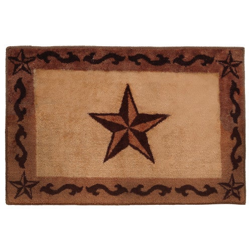 Chocolate Scrolls & Stars Bath Rug