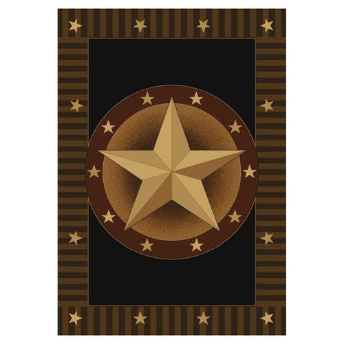 Circled Lone Star Rug - 3 x 7