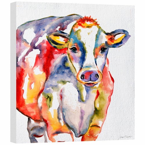 Colorful Cow Gallery Wrapped Canvas