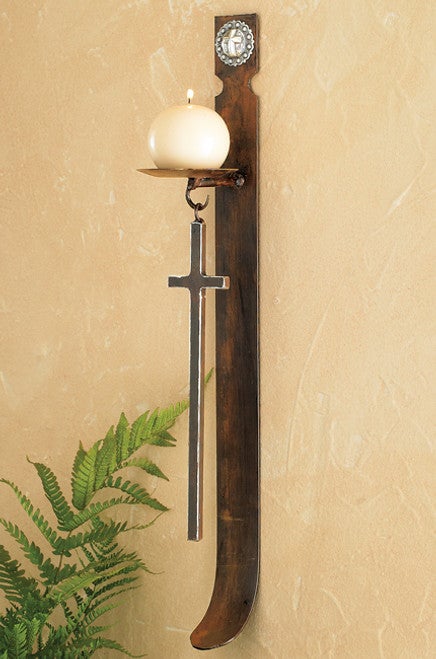 Concho Cross Wall Candle Holder