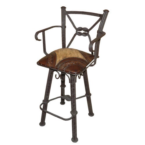 Coronado Iron Barstool with Arms and Swivel Back