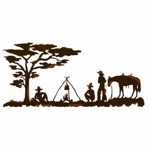 Cowboy Camp Metal Wall Art - 57 Inch