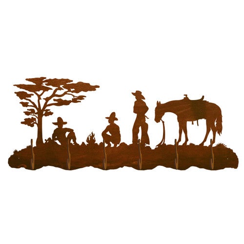 Cowboy Camp Scenic 6 Hook Coat Rack