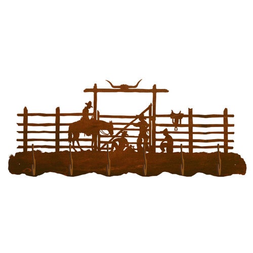 Cowboy Corral Scenic 6 Hook Coat Rack