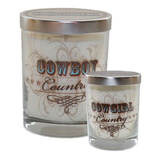 Cowboy/Cowgirl Country Glass Candle