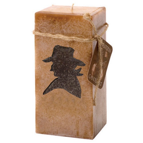 Cowboy Embedded Pillar Candle